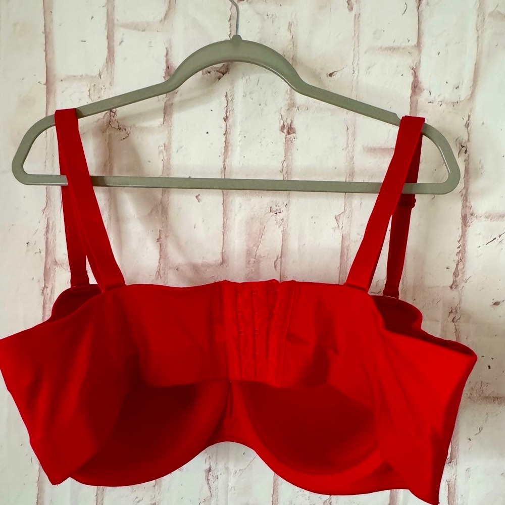 Cacique Red Rhinestone Bra - Picture 2 of 5